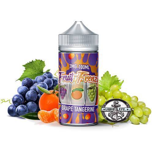 FRUIT FRENZY | Grape Tangerine 100ML eLiquid bottle with background