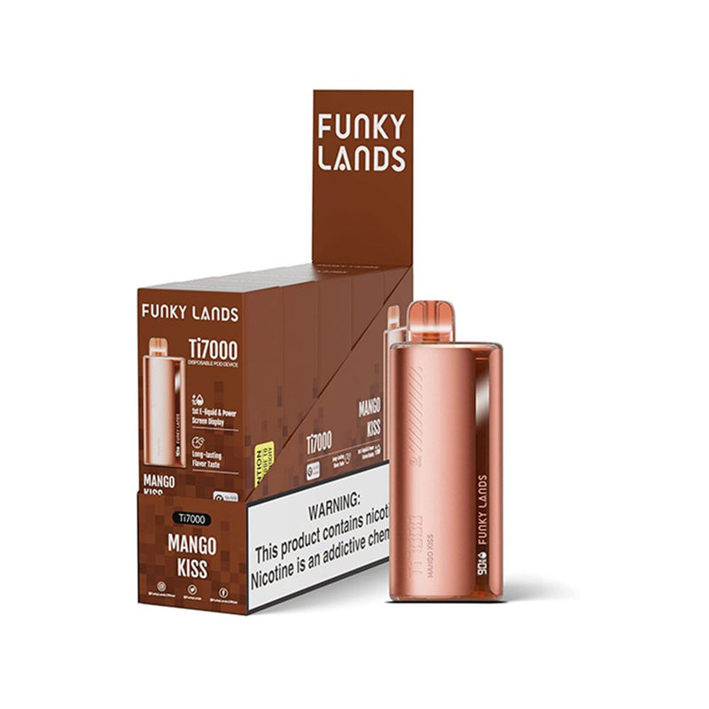 Funky Land Ti7000 Disposable 7000 Puff 12.8mL 40-50mg Mango Kiss with Packaging
