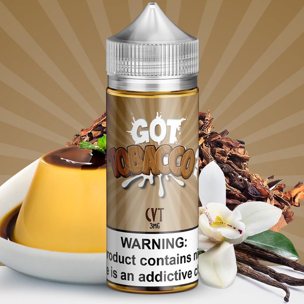 GOT TOBACCO | CVT 100ML eLiquid bottle with background