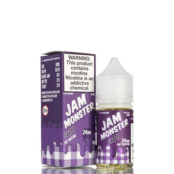 Grape By Jam Monster Salts E-Liquid with packaging