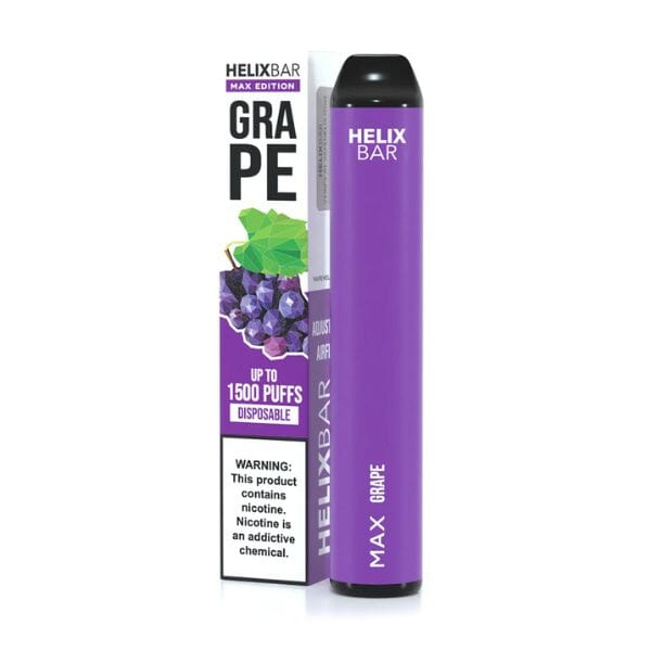 HelixBar Max Disposable E-Cigs | 1500 Puffs grape with packaging