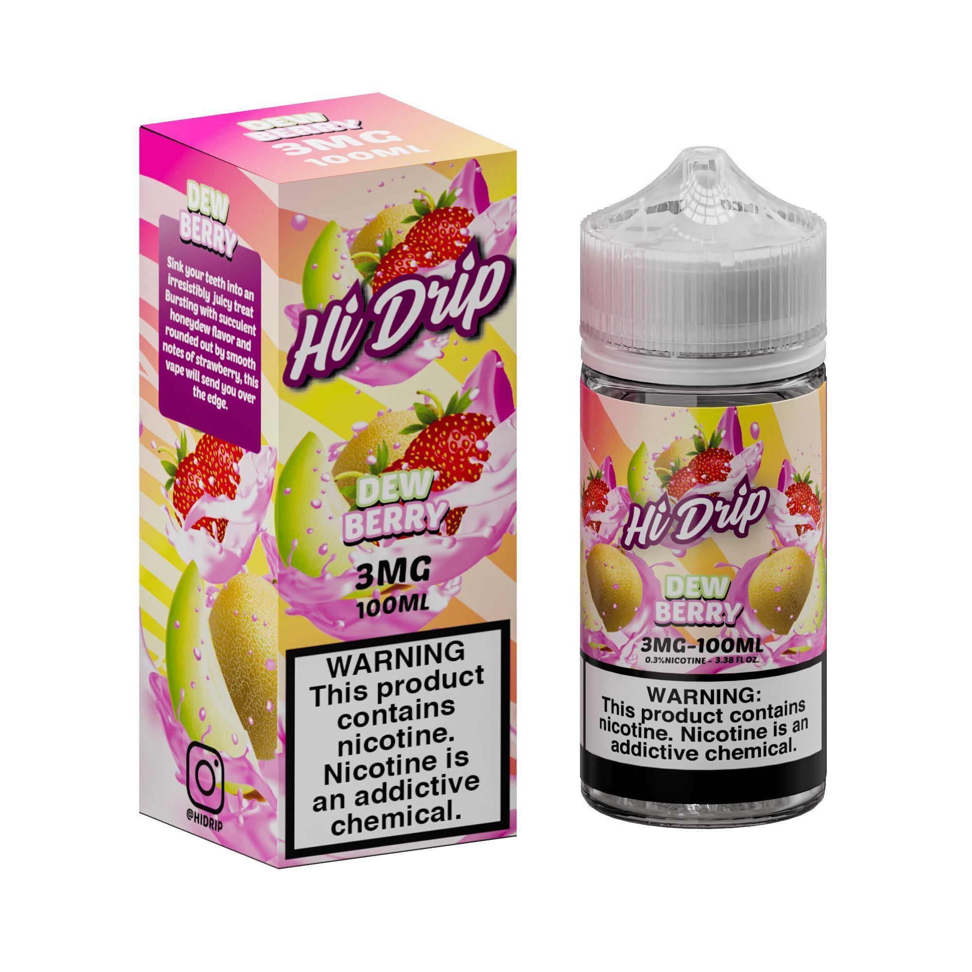 Honeydew Strawberry by Hi Drip E-Liquid 100ml with packaging