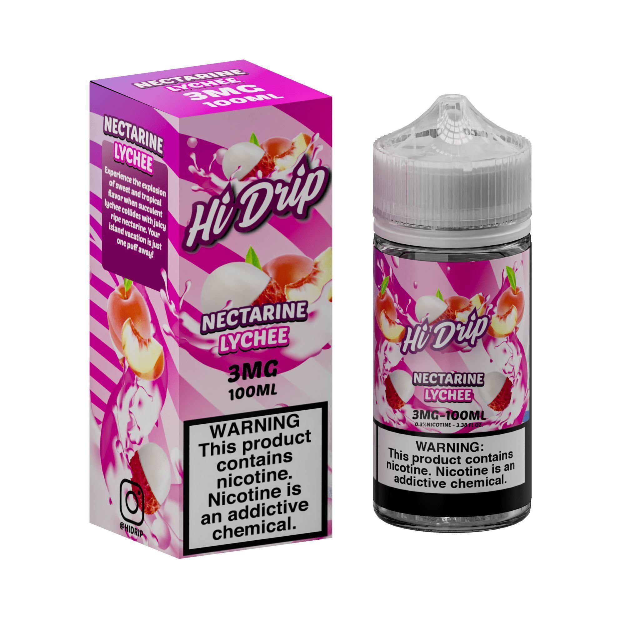 Nectarine Lychee by Hi-Drip E-Juice 100ml with packaging