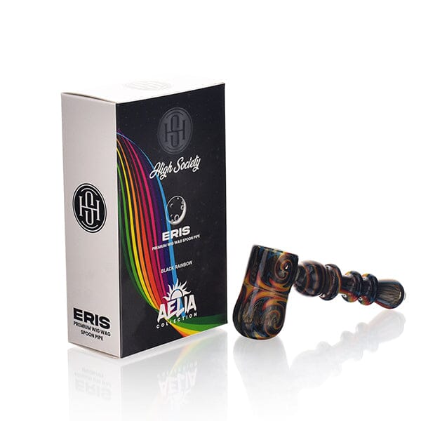 High Society - Eris Premium Wig Wag Bubbler Black Rainbow V1 with packaging