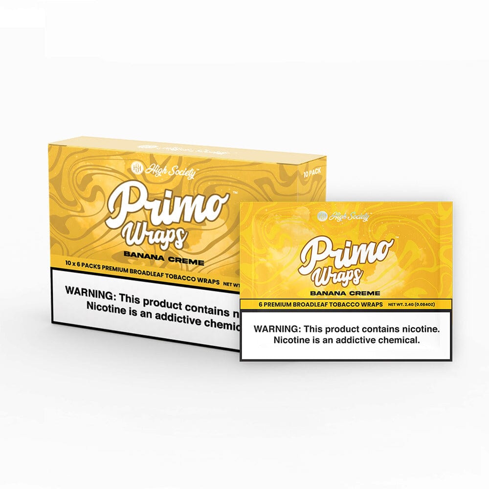 High Society Primo Wraps Banana Creme with packaging