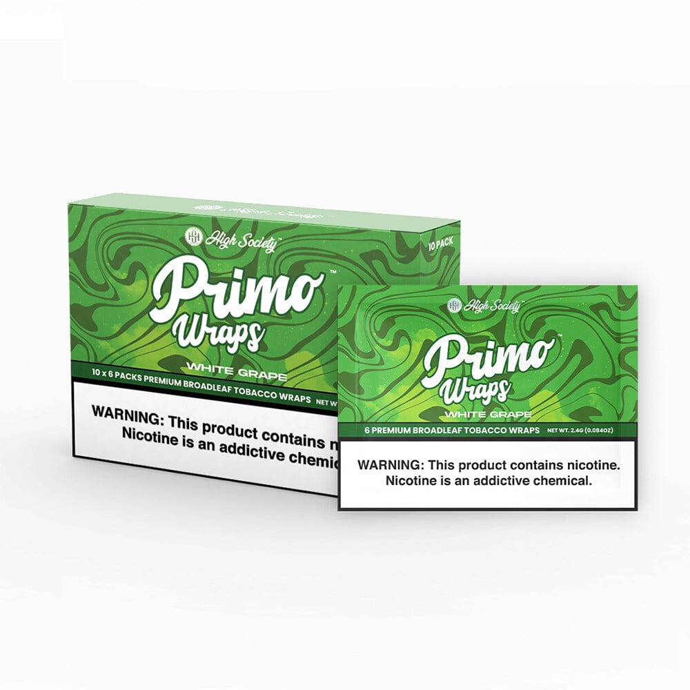High Society Primo Wraps White Grape with packaging