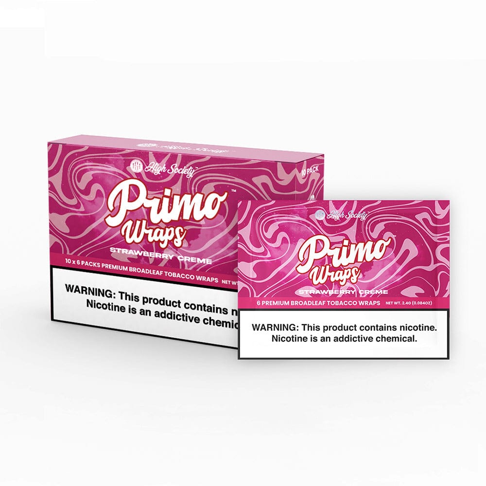 High Society Primo Wraps Strawberry Creme with packaging