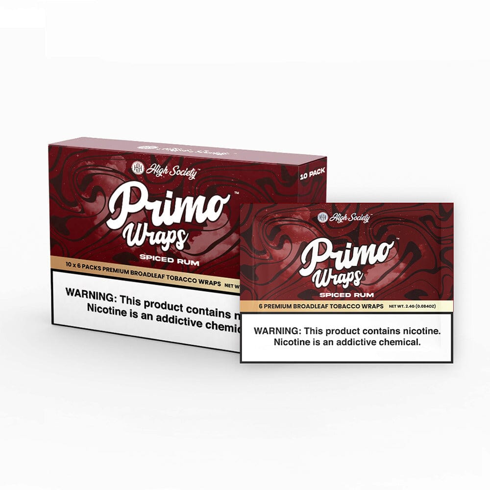 High Society Primo Wraps Spiced Rum with packaging