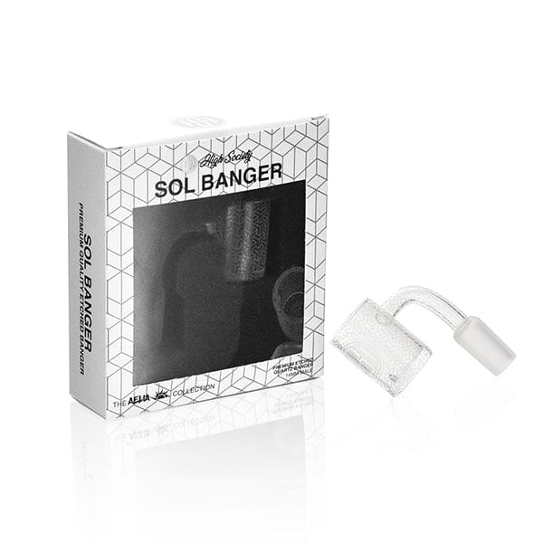 High Society - Sol Premium Etched Quartz Banger with packaging