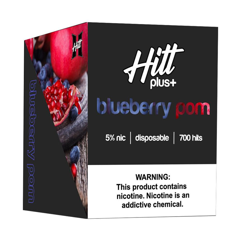 HITT | PLUS Disposable E-Cigs - Individual blueberry pom packaging