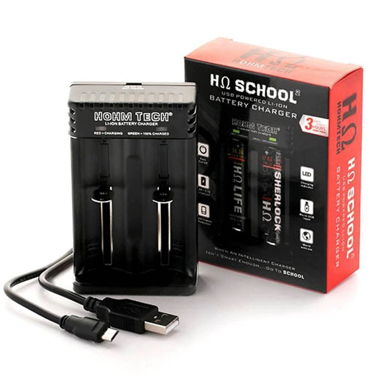 Hohm Tech Hohm School 2 Battery Charger - 2 Bay with packaging