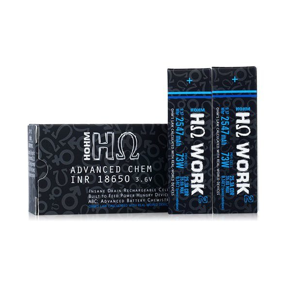 Hohm Tech Hohm Work 18650 Battery | 2547mAh | 25.3A | 2-Pack packaging