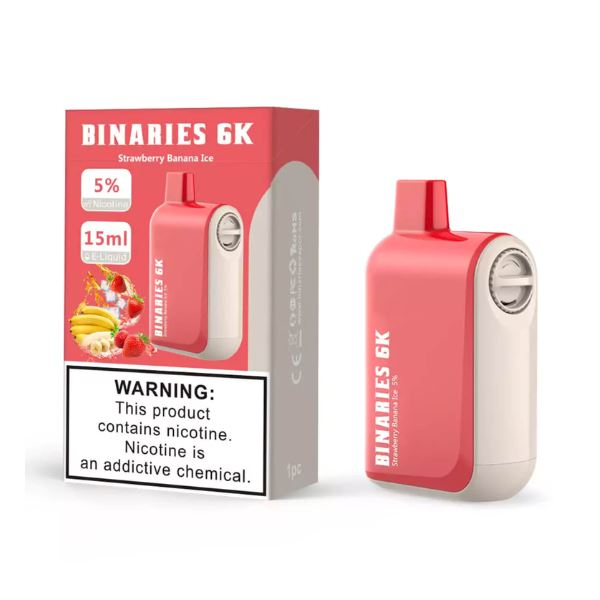 HorizonTech – Binaries Cabin Disposable 6000 puffs 15mL strawberry banana ice with packaging