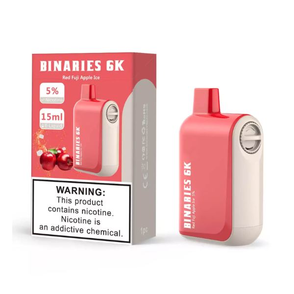 HorizonTech – Binaries Cabin Disposable 6000 puffs 15mL red fuji apple ice with packaging