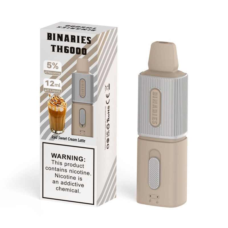 HorizonTech – Binaries Cabin Disposable TH | 6000 Puffs | 12mL | 50mg Ice Sweet Cream Latte with packaging