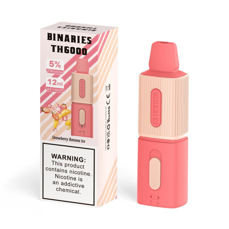 HorizonTech – Binaries Cabin Disposable TH | 6000 Puffs | 12mL | 50mg Stawberry Banana Ice with packaging