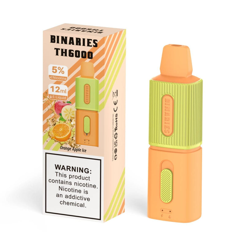 HorizonTech – Binaries Cabin Disposable TH | 6000 Puffs | 12mL | 50mg Orange Apple Ice with packaging