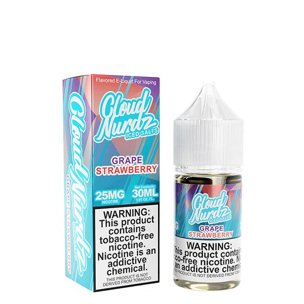 Iced Grape Strawberry by Cloud Nurdz TFN Salts E-Liquid 30ml with packaging