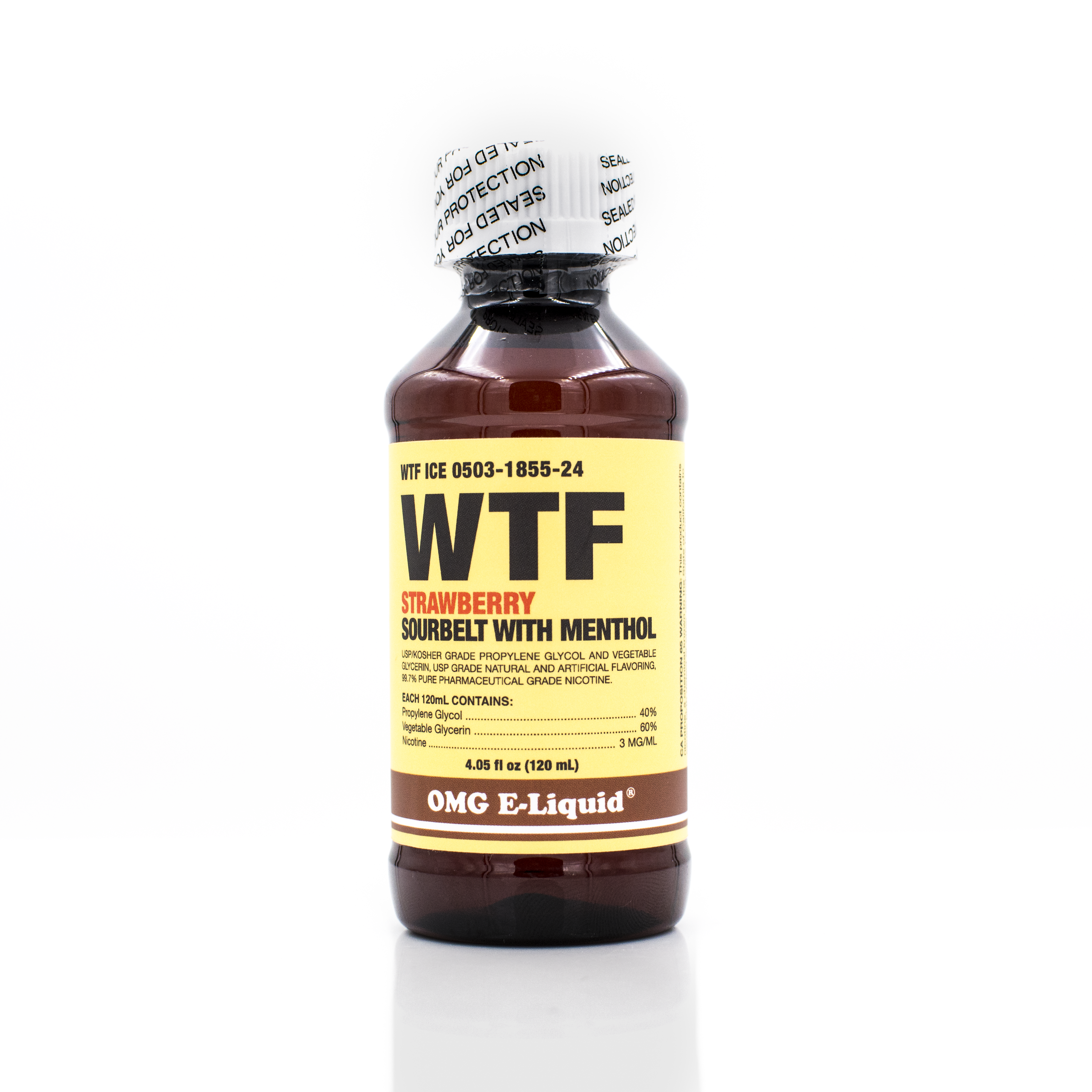 KILO OMG SERIES | WTF ICE Strawberry Sour Belt 120ML eLiquid bottle