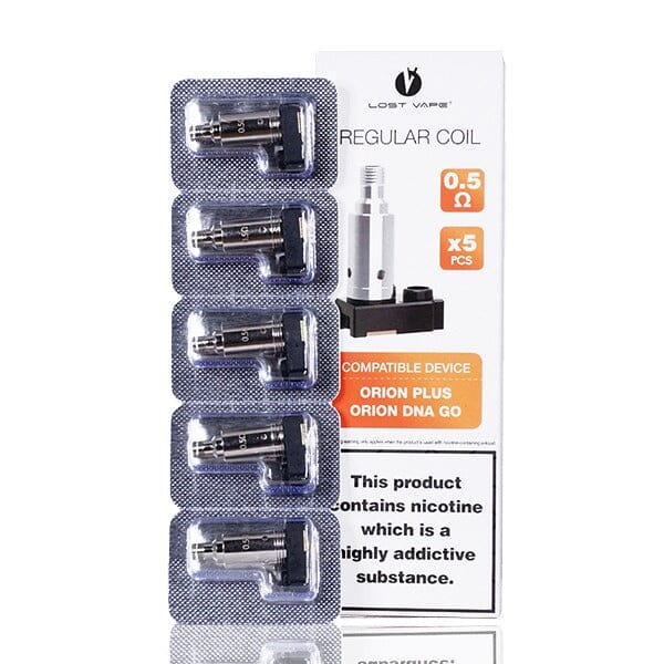 Lost Vape Orion Plus DNA Replacement Coils (Pack of 5) 0.5 ohm with packagingf