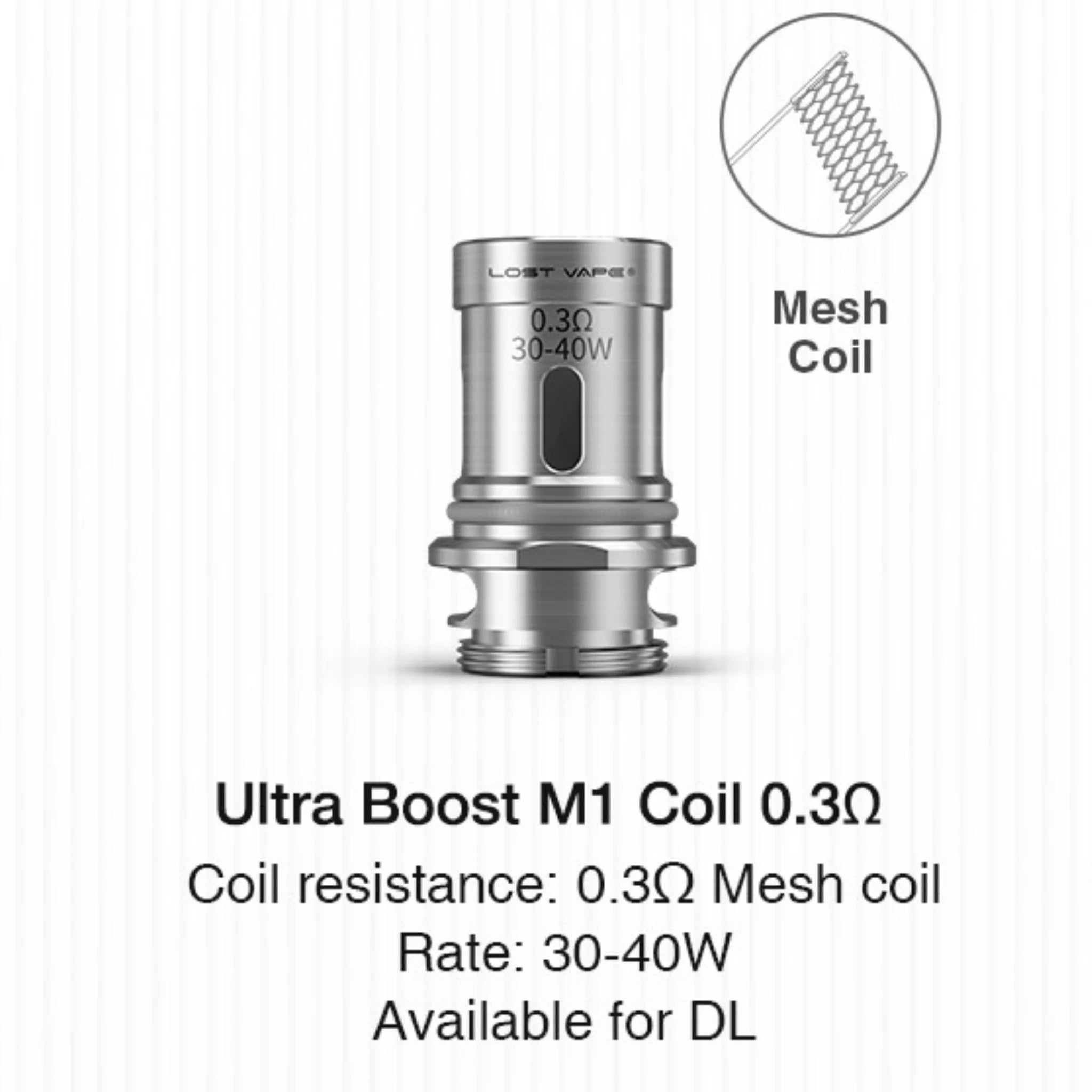 Lost Vape Ultra Boost Coils (5-Pack) Ultra Boost M1 Coil 0.3ohm