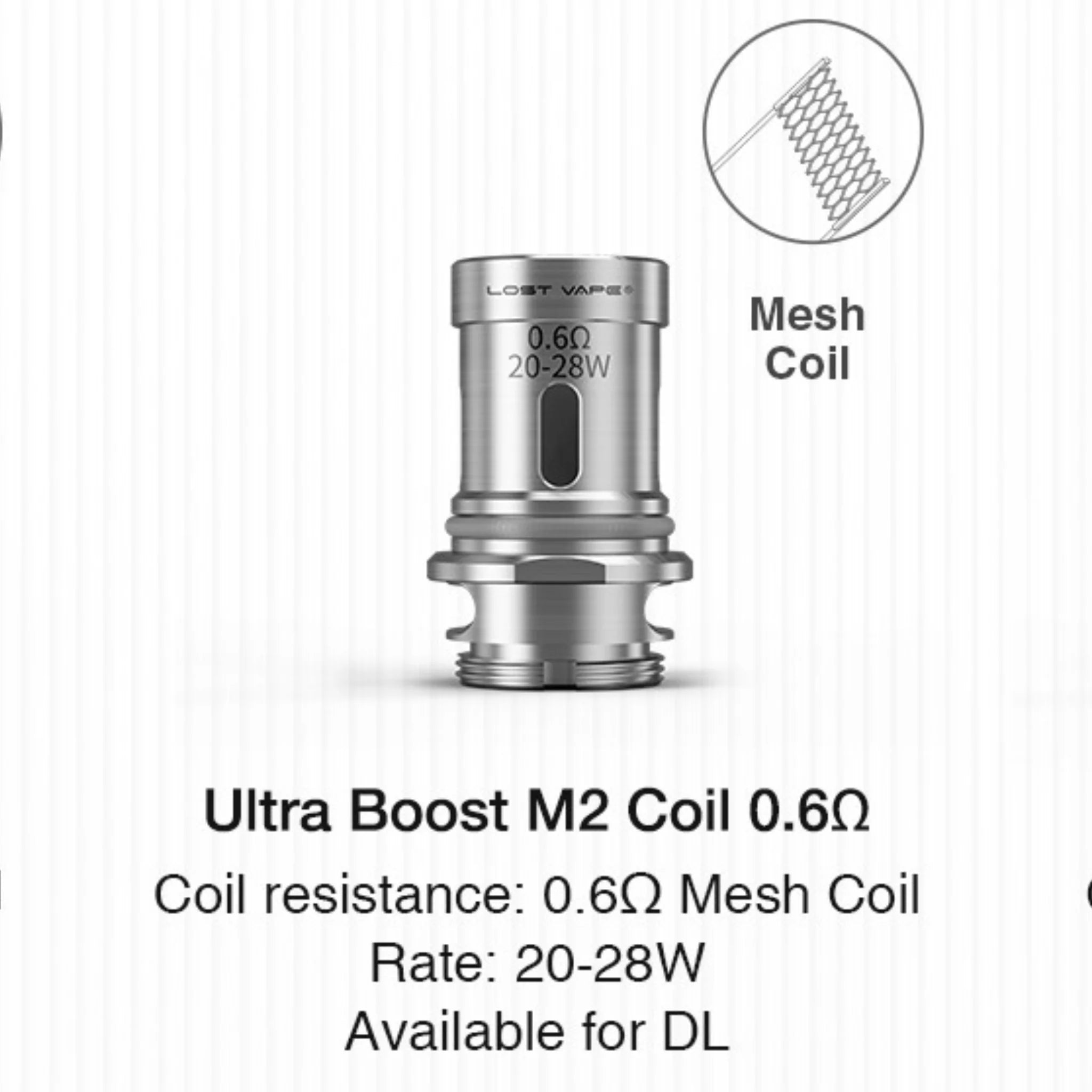 Lost Vape Ultra Boost Coils (5-Pack) 0.6ohm M2 Coil without packaging