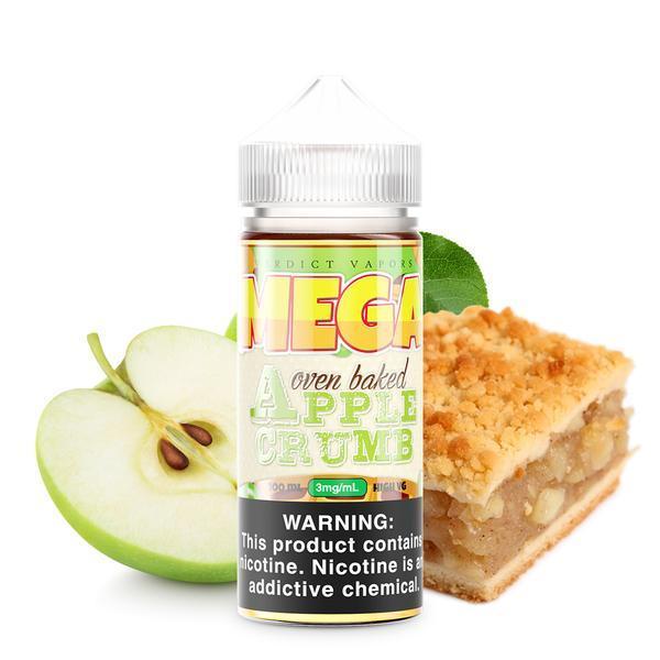 MEGA | Apple Crumb 100ML eLiquid bottle with background