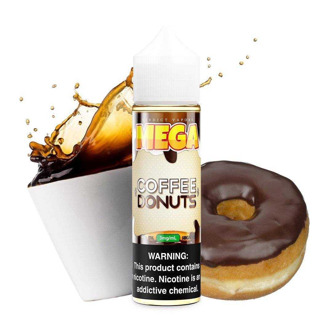 MEGA | Coffee Donuts 60ML eLiquid bottle with background