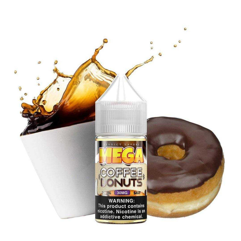  Coffee Donuts by MEGA Salt 30ml bottle with background