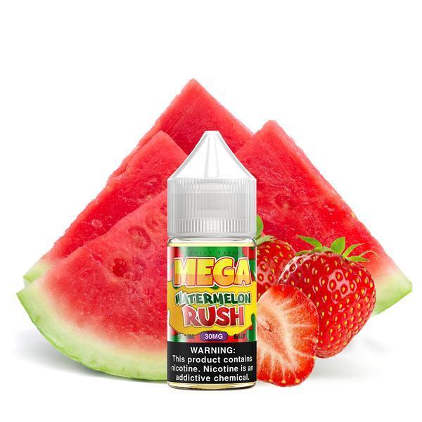 Watermelon Rush by MEGA Salt 30ml bottle with background