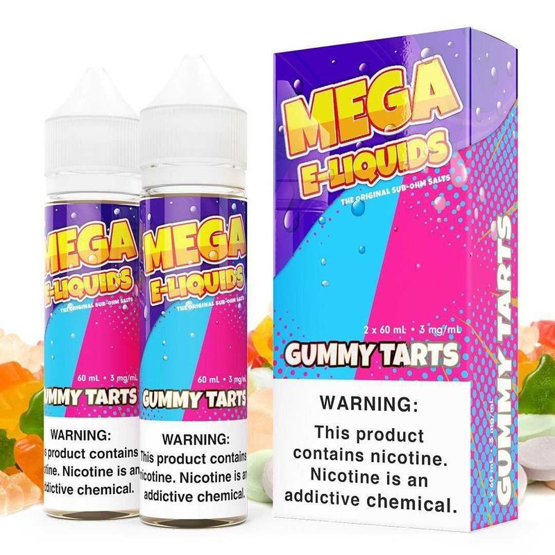 Gummy Tarts by MEGA eJuice 2X 60ML with background