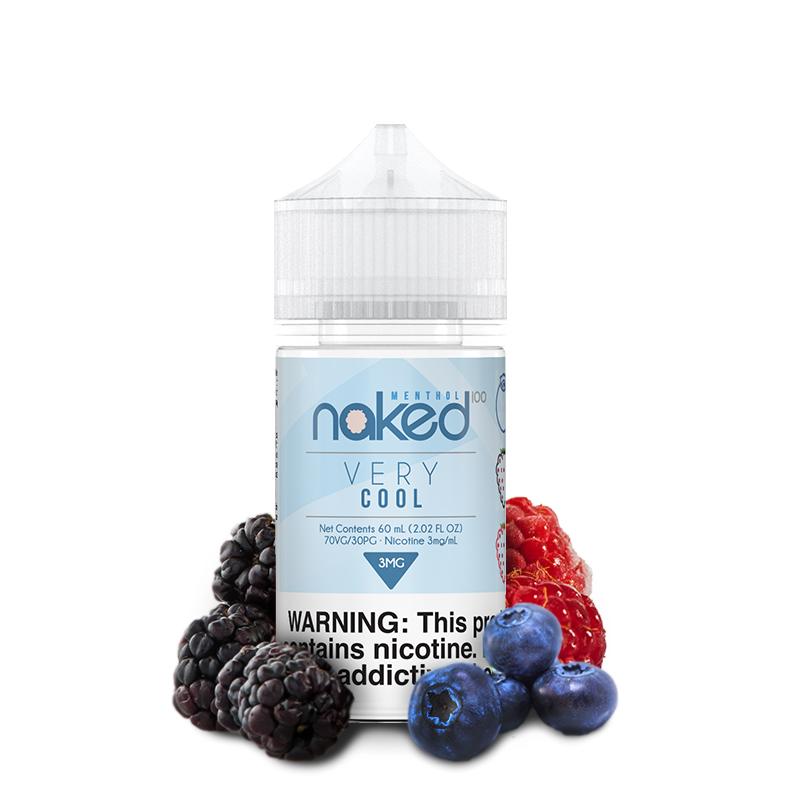 Berry (Very Cool) by Naked 100 Menthol 60ml bottle with background