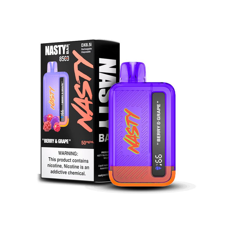 Nasty Juice – Nasty Bar Disposable 8500 Puffs 17mL 50mg Berry Grape with Packaging