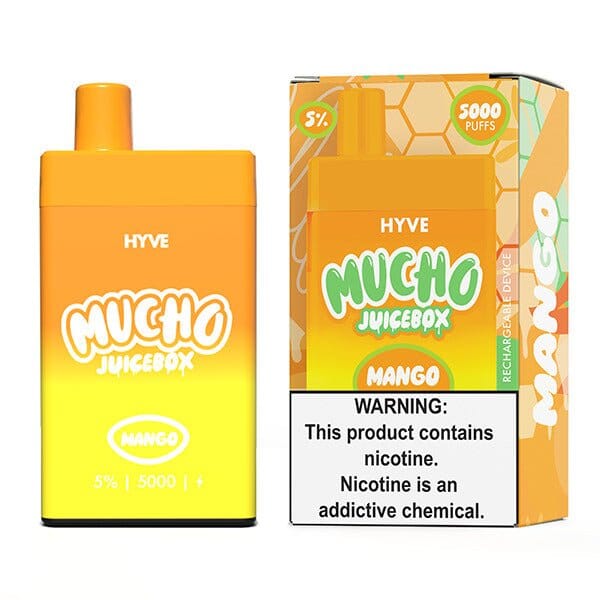 Mucho Hyve Disposable 5000 Puffs 12mL 50mg - Mango with packaging