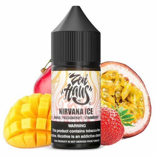 Nirvana ICE by ZEN HAUS SALTS E-Liquid 30ml bottle with background