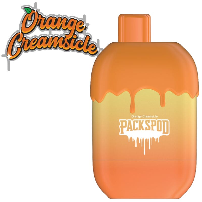 Packspod Disposable | 5000 Puffs | 12mL | 50mg - Orange Creamsicle Orange Burst