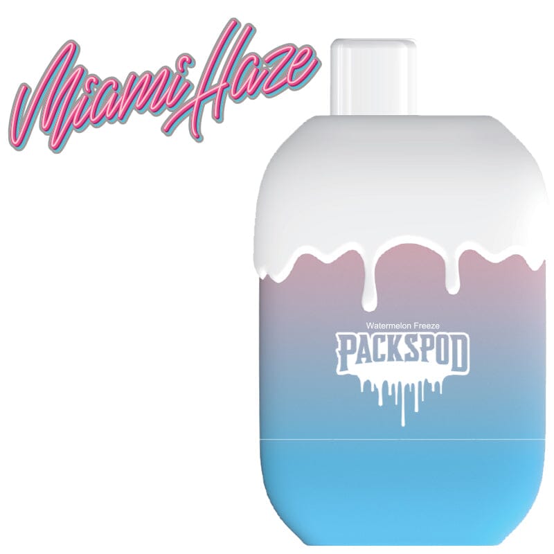Packspod Disposable | 5000 Puffs | 12mL | 50mg - Miami Haze Watermelon Freeze