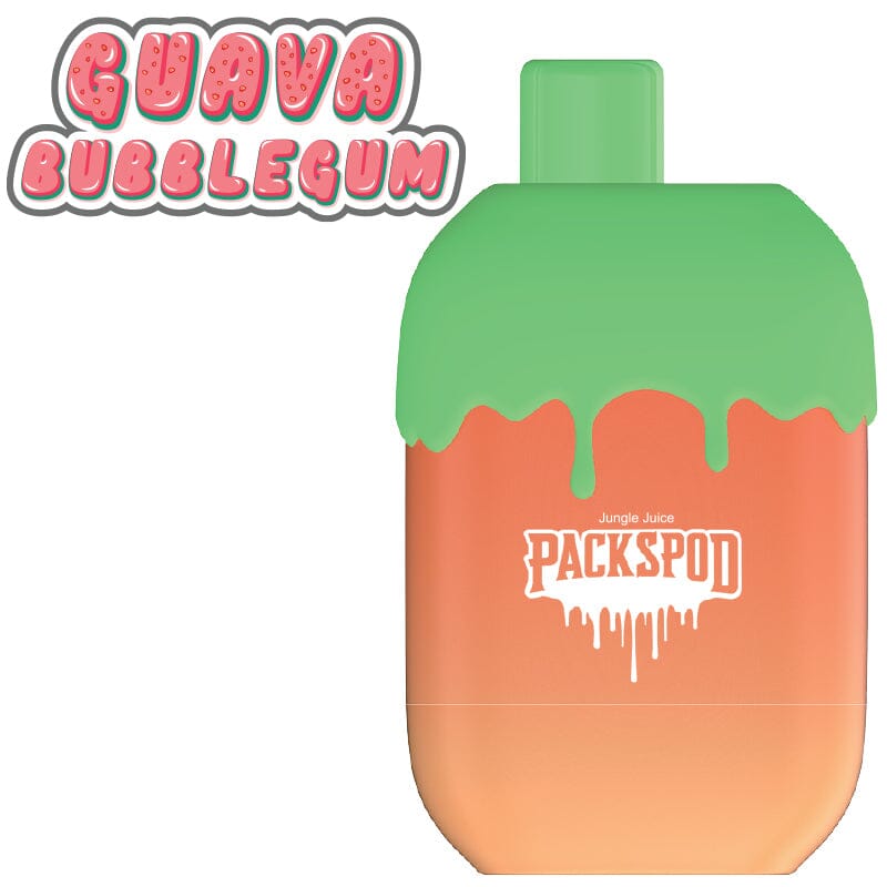 Packspod Disposable | 5000 Puffs | 12mL | 50mg - Guava Bubblegum Sweet Guava