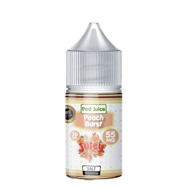 Peach Burst Salt by Pod Juice E-Liquid 30mL bottle