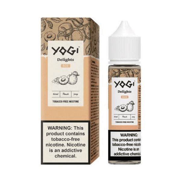 Peach Ice by Yogi Delights Tobacco-Free Nicotine 60ml  with packaging