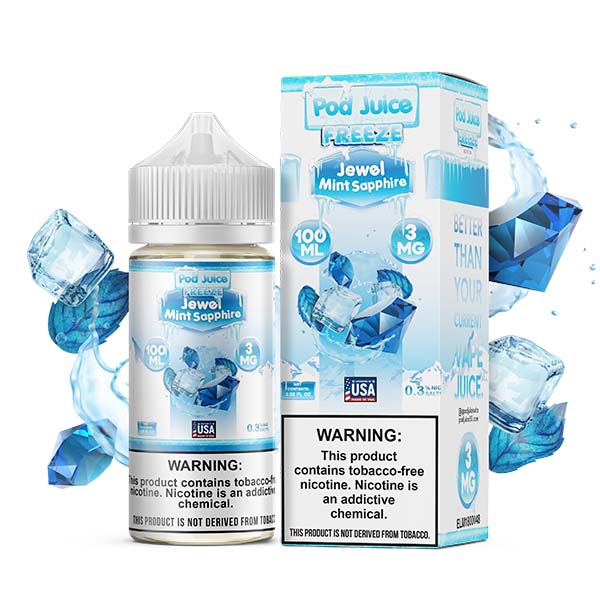 Jewel Mint Sapphire Freeze by Pod Juice TFN Series 100mL with Packaging