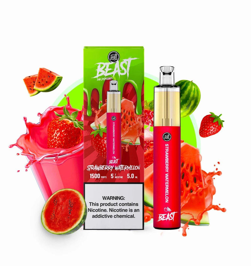 PUFF LABS | Puff Beast Bar Disposable 1500 Puff (Individual) strawberry watermelon with packaging