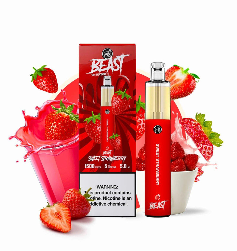 PUFF LABS | Puff Beast Bar Disposable 1500 Puff (Individual) sweet strawberry with packaging