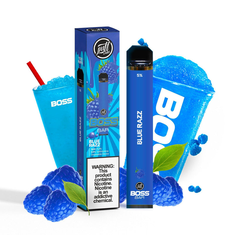 PUFF LABS | Puff Boss Bar Disposable 5% Nicotine (Individual) blue razz with packaging