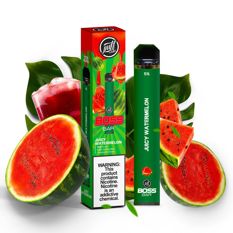 PUFF LABS | Puff Boss Bar Disposable 5% Nicotine (Individual) juicy watermelon with packaging