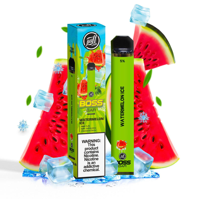 PUFF LABS | Puff Boss Bar Disposable 5% Nicotine (Individual) watermelon ice with packaging