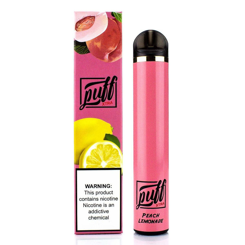PUFF LABS | XTRA Disposable E-Cigs 5% Nicotine (Individual) peach lemonade with packaging