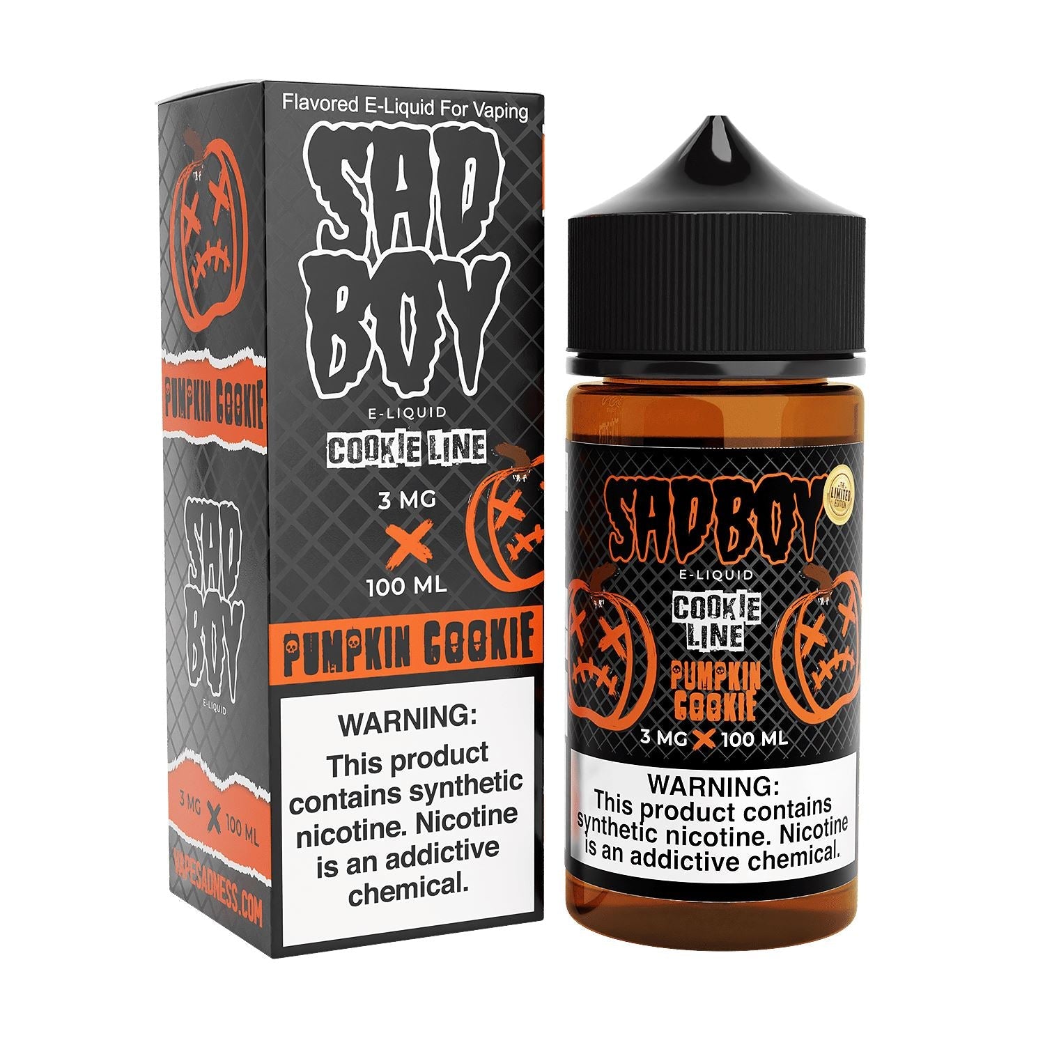 Pumpkin Cookie by Sadboy E-Liquid 100ml with packaging