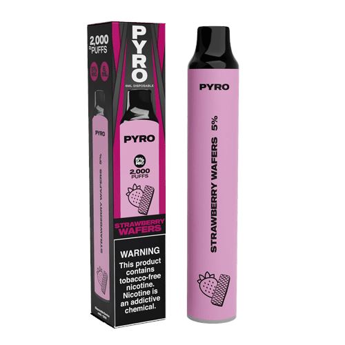 Pyro Disposable 2000 Puffs 6mL strawberry wafers with packaging