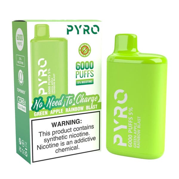 Pyro Disposable | 6000 Puffs | 13ml | 5% Green Apple Rainbow Blast